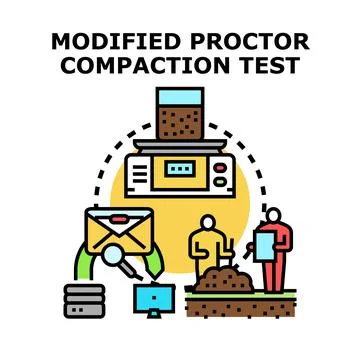 Modified proctor compaction soil engineering test concept Stock Illustration