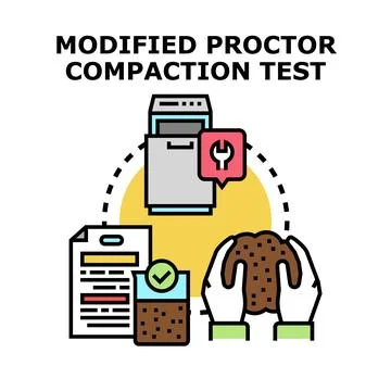 Modified proctor compaction test engineering process 스톡 일러스트
