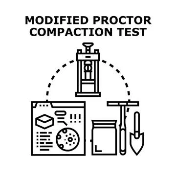 Modified proctor compaction test illustrating soil engineering 库存插图