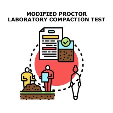Modified proctor compaction test in a laboratory setting イラスト素材