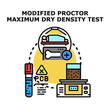 Modified proctor maximum dry density testing concept Stock Illustration