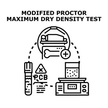 Modified proctor maximum dry density testing concept Stock Illustration
