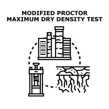 Modified proctor maximum dry density test concept Stock Illustration