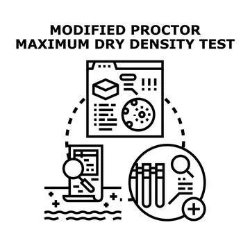 Modified proctor maximum dry density test concept illustration Illustrazione stock