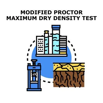 Modified proctor maximum dry density test concept Stock Illustration