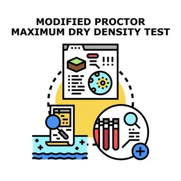 Modified proctor maximum dry density test concept illustration Illustrazione stock