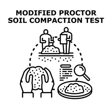 Modified proctor soil compaction test concept Stock Illustration