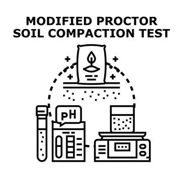 Modified proctor soil compaction test procedure Illustrazione stock