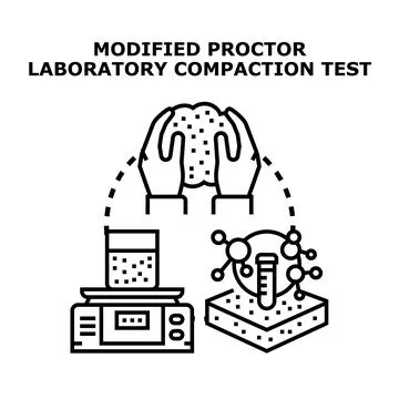 Modified proctor test checking soil compaction density Stock Illustration