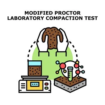 Modified proctor test checking soil compaction density 스톡 일러스트