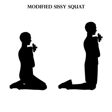 Modified Sissy squat exercise strength workout illustration silhouette Stock Illustration