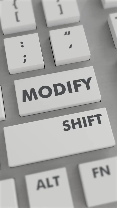 MODIFY BUTTON PRESSING ON KEYBOARD Vertical Video Video stock 302440579