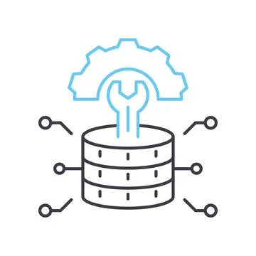 Modify data line icon, outline symbol, vector illustration, concept sign Stock Illustration