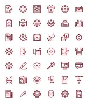 Modify Vector Graphics Pack including 42 Regular Line High Resolution PIXEL.. Stock Illustration