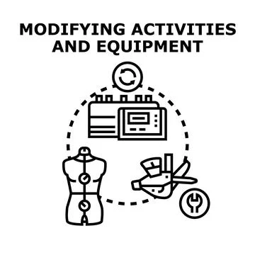 Modifying activities and equipment vector icon concept Stock Illustration