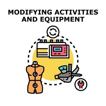 Modifying activities and equipment vector icon concept Stock Illustration