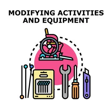 Modifying activities and equipment vector concept Stock Illustration