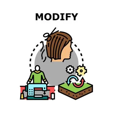 Modifying concepts changing, adapting, and tailoring processes Stock-Illustration