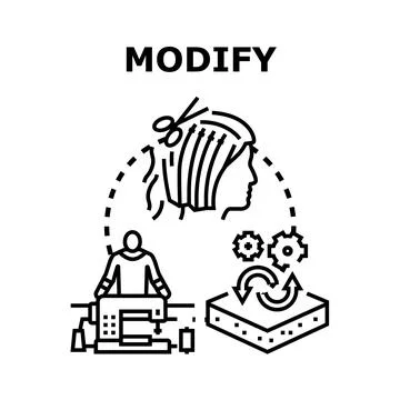 Modifying concepts changing, adapting, and tailoring processes Stock Illustration