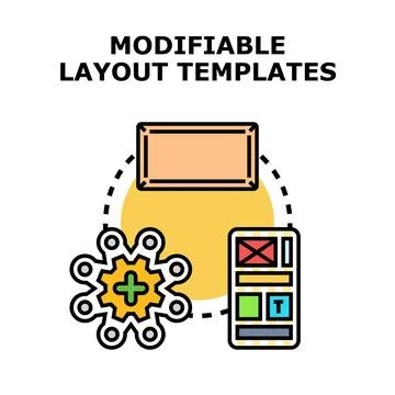 Modifying digital layout template for responsive web design Stock Illustration