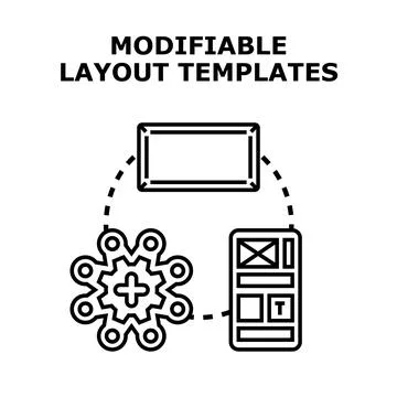 Modifying digital layout template for responsive web design Stock Illustration