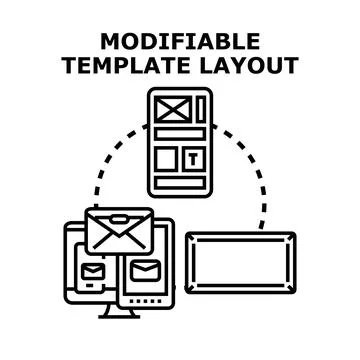 Modifying digital template layout for responsive design Иллюстрация