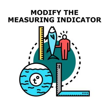 Modifying measuring indicators and data adjustment concepts Stock Illustration