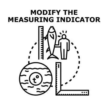 Modifying measuring indicators and data adjustment concepts Stock Illustration