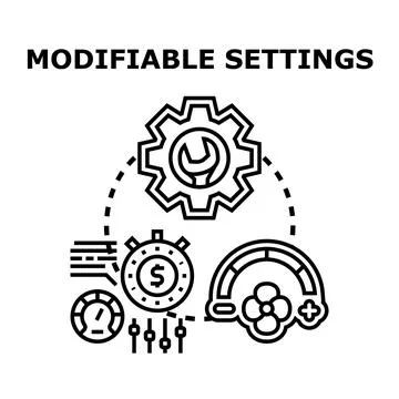 Modifying settings adjusting system parameters vector concept Stock Illustration
