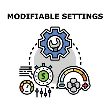 Modifying settings adjusting system parameters vector concept Stock Illustration