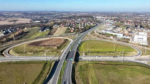 Modlinca interchange in Krakow, Poland under construction Stock Footage 293160119