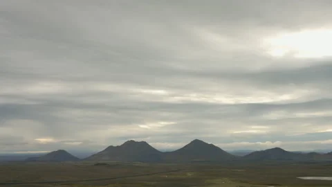 Modrudalsoraevi Mt. Thjodfell Ridges WS North-East Iceland Stock Footage
