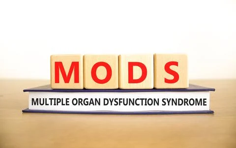 MODS multiple organ dysfunction syndrome symbol. Concept words MODS multiple  Stock Photos