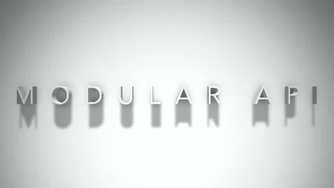 Modular api 3D title animation with shadows on a white background Stock Footage 297273479