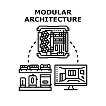 Modular architecture concept for computer system components Illustration