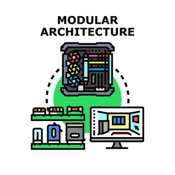 Modular architecture concept for computer system components Stock-Illustration