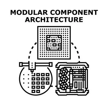 Modular architecture concept developing computer components and systems 库存插图