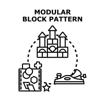 Modular block pattern creating toys and crafts Stock Illustration