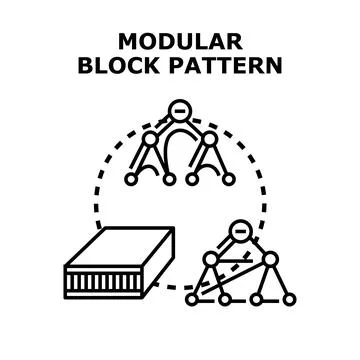 Modular block pattern for system structure development Stock Illustration