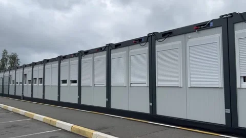 Modular Building with Roller Shutters 動画素材 314464260