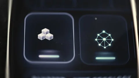 Modular Cloud Blocks and Network Graph Interface Stock Footage 341865904