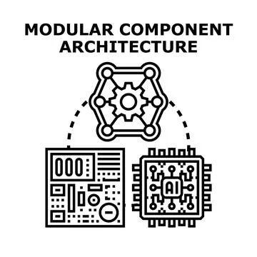 Modular component architecture creating interconnected digital systems イラスト素材