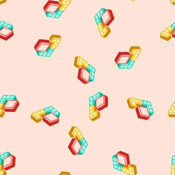 Modular components isometric icon seamless pattern Stock-Illustration
