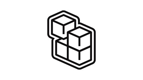 Modular components line icon animation Video stock 326122819