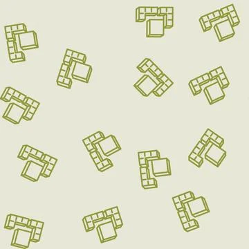 Modular components line vector seamless pattern Stock Illustration