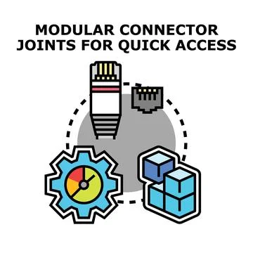 Modular connector joints offering quick access concept Stock Illustration