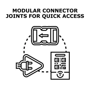 Modular connector joints for quick access technology Stock Illustration