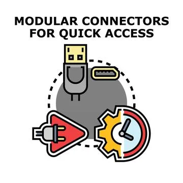 Modular connectors for quick access technology concept Stockillustratie