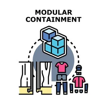 Modular containment concept for various applications Stock Illustration