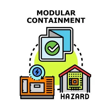 Modular containment system protecting hazardous elements Stockillustratie